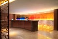 The hotel reception desk